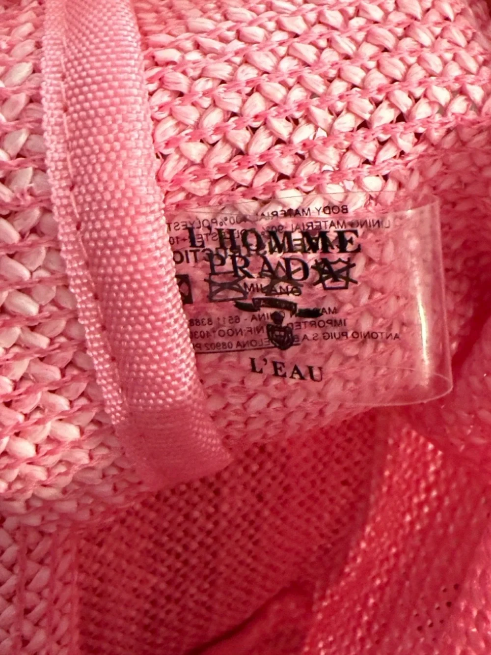 PRADA MAKEUP BAG RAFFIA PINK - Picture 2 of 2